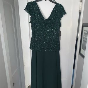 J Kara Floor Length Gown, Hunter, Size 12, NWT